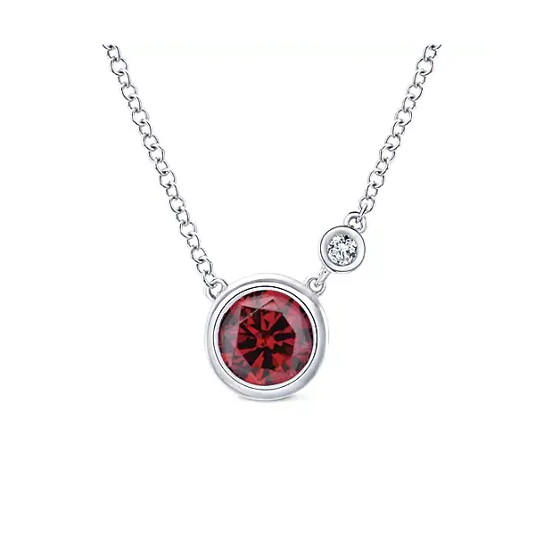 Garnet Necklace Diamond Accents Sterling Silver | Kay