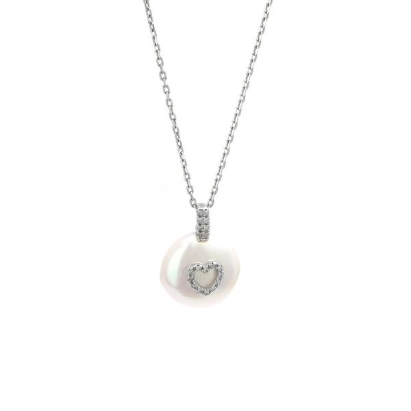 Sterling Silver Pearl Necklace With Diamond Heart Confer’s Jewelers Bellefonte, PA