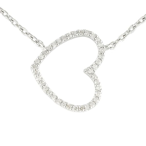Sterling Silver Open Diamond Sideways Heart Necklace Confer’s Jewelers Bellefonte, PA