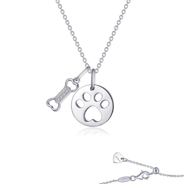 Lafonn Paw Print Dog Bone Necklace Confer’s Jewelers Bellefonte, PA