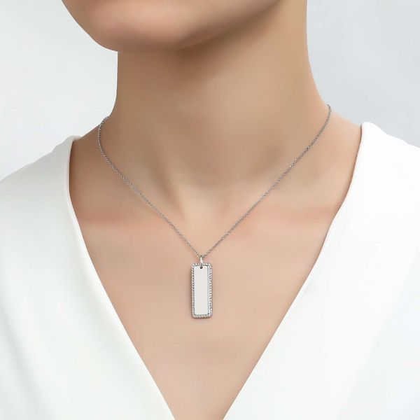 Lafonn Vertical Bar Pendant Necklace Image 2 Confer’s Jewelers Bellefonte, PA