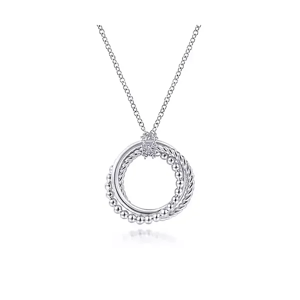 Sterling Silver Triple Circle Beaded and Twisted and Plain Necklace Confer’s Jewelers Bellefonte, PA