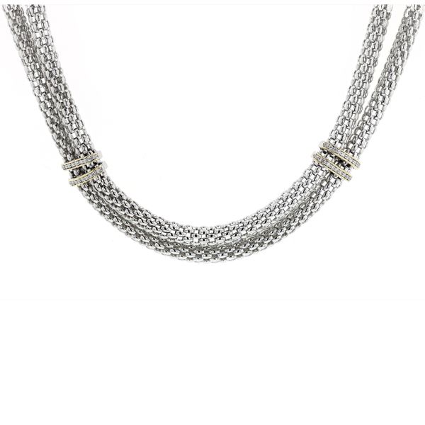 Sterling Silver Italian Silver And Diamond Necklace Confer’s Jewelers Bellefonte, PA