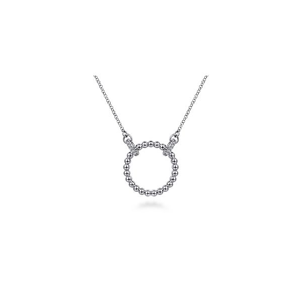 Sterling Silver Open Circle Bujukan Pendant Necklace with White Sapphire Confer’s Jewelers Bellefonte, PA