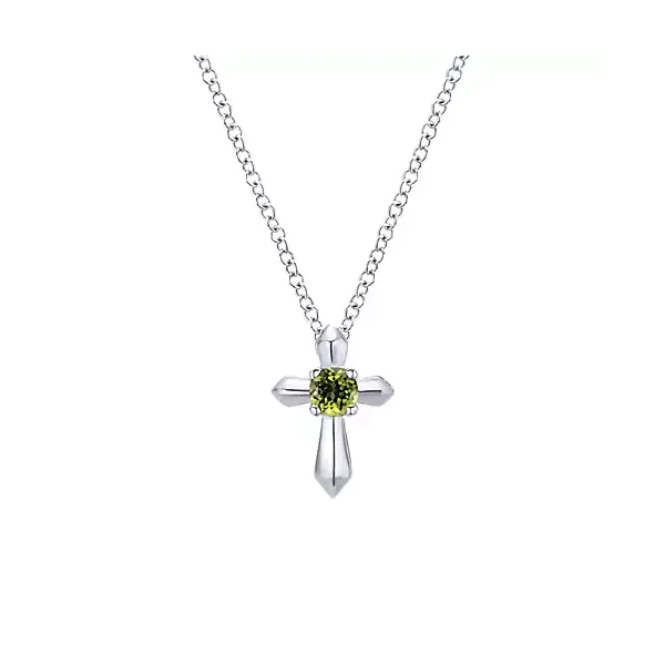 925 Sterling Silver Round Peridot Cross Necklace Confer’s Jewelers Bellefonte, PA