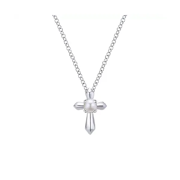 925 Sterling Silver Cultured Pearl Cross Necklace Confer’s Jewelers Bellefonte, PA