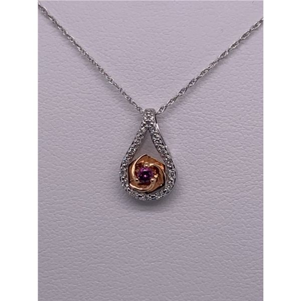 Sterling Silver and 10K Rose Gold Purple Diamond Pendant Confer’s Jewelers Bellefonte, PA