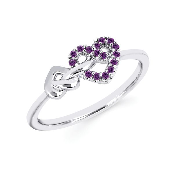 Sterling Silver Double Heart Purple Diamond Ring Confer’s Jewelers Bellefonte, PA