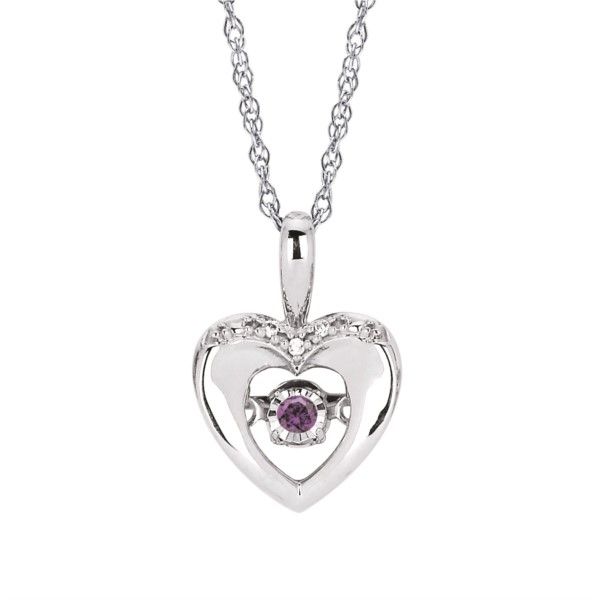 Sterling Silver Dancing Purple Diamond Heart Pendant Confer’s Jewelers Bellefonte, PA