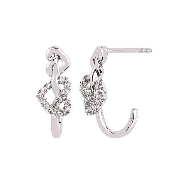 Sterling Silver Love Lock Diamond Heart Stud Earrings Confer’s Jewelers Bellefonte, PA