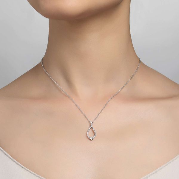 Lafonn Open Teardrop Necklace Image 2 Confer's Jewelers Bellefonte, PA