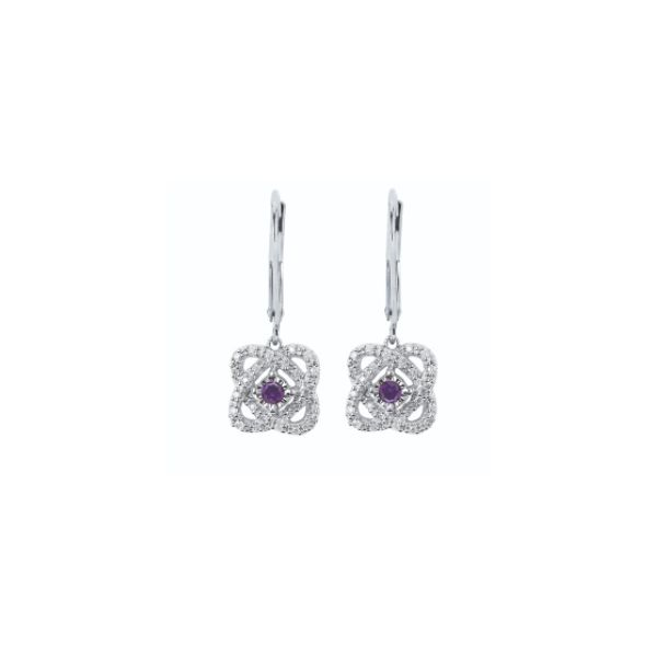 Sterling Silver Love Surrounds You Diamond Earrings With Purple Diamonds Confer’s Jewelers Bellefonte, PA