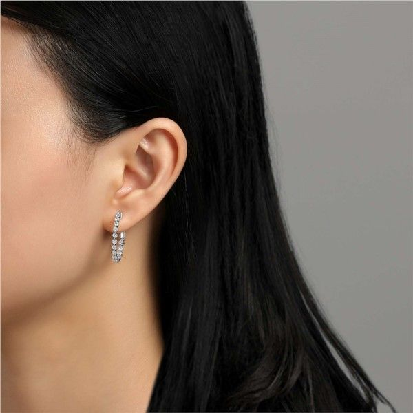 Lafonn 1.7 CTW Hoop Earrings Image 2 Confer’s Jewelers Bellefonte, PA