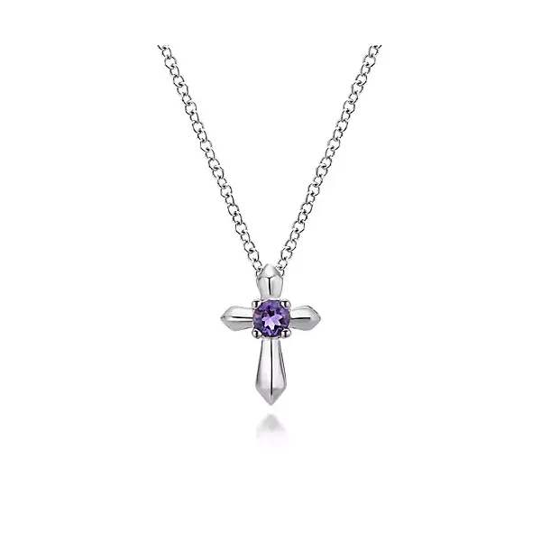 925 Sterling Silver Round Amethyst Cross Necklace Confer’s Jewelers Bellefonte, PA