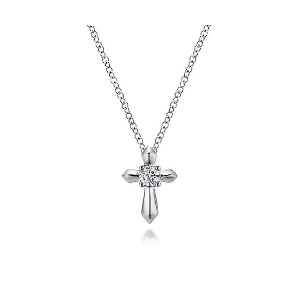 925 Sterling Silver Round Cubic Zirconia Cross Necklace Confer’s Jewelers Bellefonte, PA