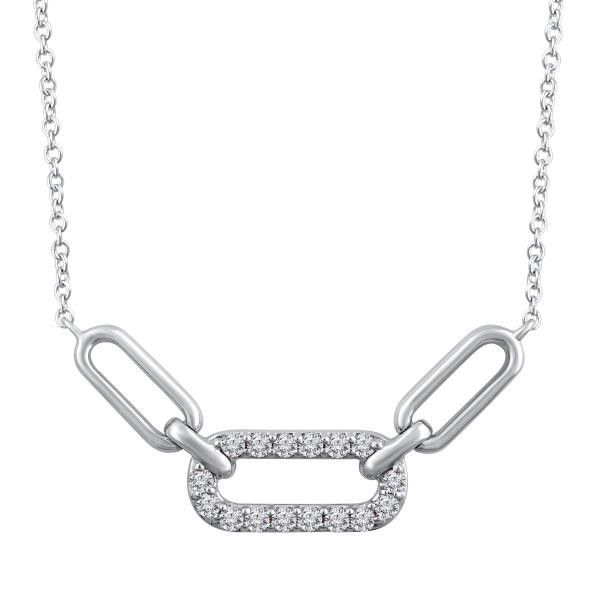 Sterling Silver Link Style Diamond Necklace Confer’s Jewelers Bellefonte, PA