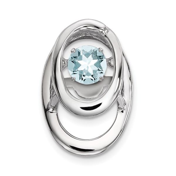 Sterling Silver Rhodium Aquamarine Birthstone Vibrant Chain Slide Confer’s Jewelers Bellefonte, PA
