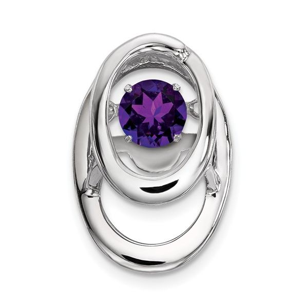 Sterling Silver Rhodium Amethyst Birthstone Vibrant Chain Slide Confer’s Jewelers Bellefonte, PA