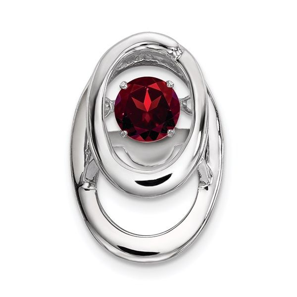 Sterling Silver Rhodium Garnet Birthstone Vibrant Chain Slide Confer’s Jewelers Bellefonte, PA