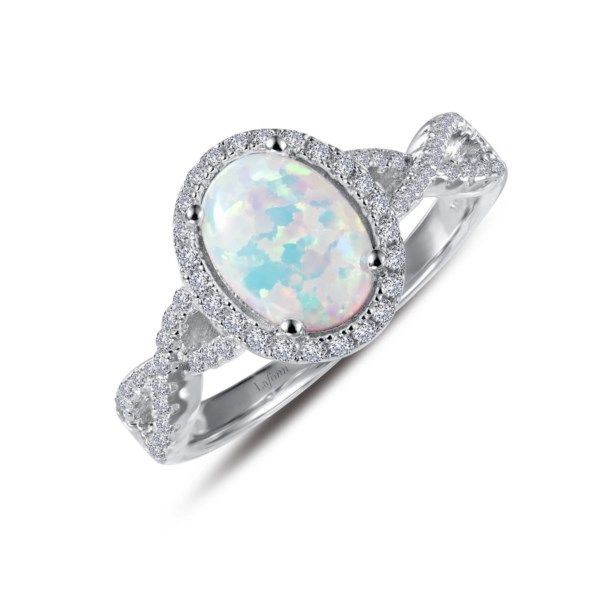 Lafonn Simulated Opal Halo Style Ring Confer’s Jewelers Bellefonte, PA