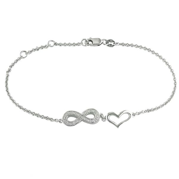 Sterling Silver Diamond Heart And Infinity Bracelet Confer’s Jewelers Bellefonte, PA