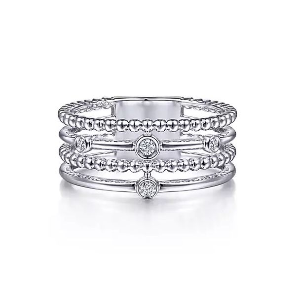 925 Sterling Silver Bezel Set Diamond Station Layered Ring Confer’s Jewelers Bellefonte, PA