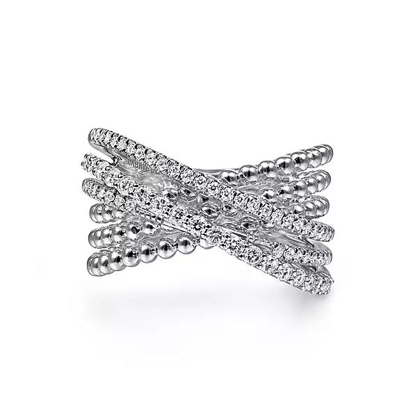 925 Sterling Silver White Sapphire Bujukan Criss Cross Ladies Ring Confer’s Jewelers Bellefonte, PA