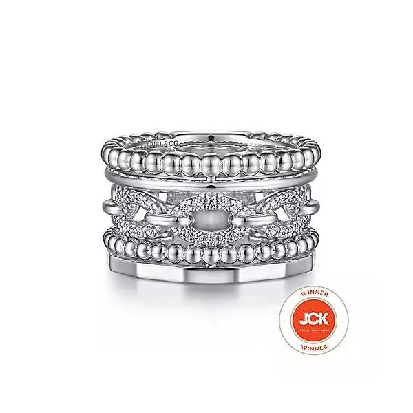 925 Sterling Silver Bujukan White Sapphire Easy Stackable Ring