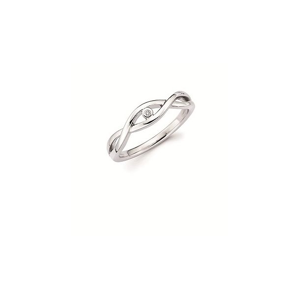 Sterling Silver Twist Style Single Bezel Set Diamond Ring Confer’s Jewelers Bellefonte, PA