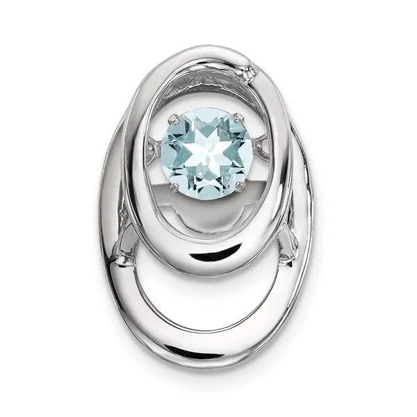 Sterling Silver Rhodium Aquamarine Birthstone Vibrant Chain Slide Confer’s Jewelers Bellefonte, PA