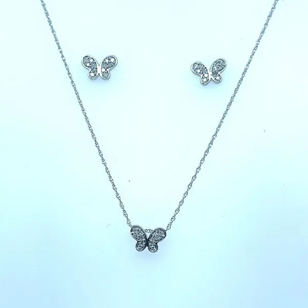 Sterling Silver And Diamond Butterfly Earring And Necklace Set Confer’s Jewelers Bellefonte, PA