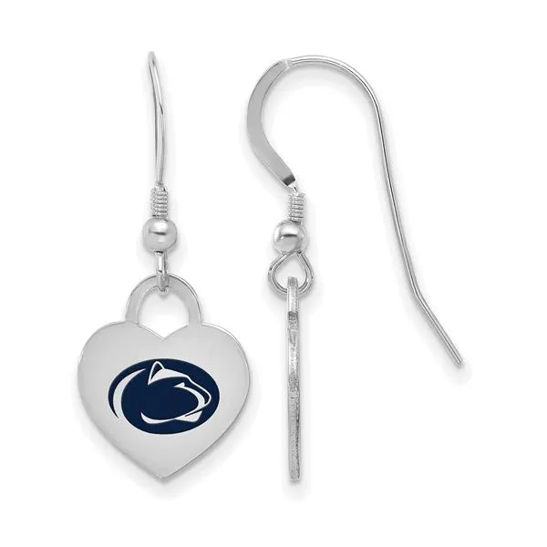 Sterling Silver Penn State Enamel Heart Dangle Earrings Confer’s Jewelers Bellefonte, PA