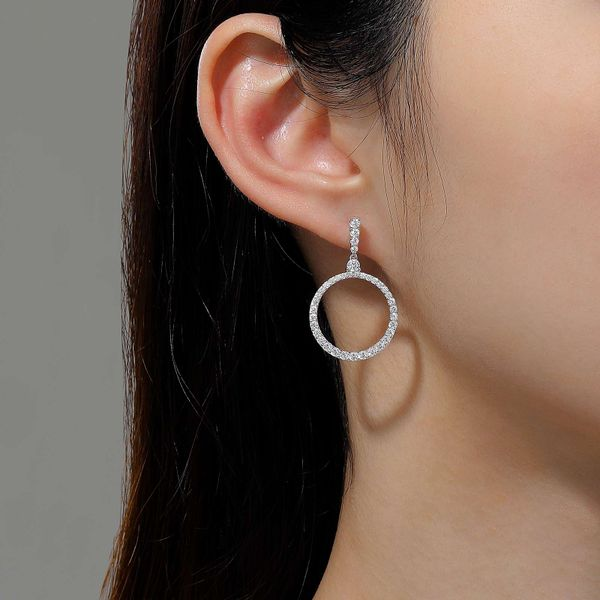 Lafonn Open Circle Drop Earrings Image 2 Confer’s Jewelers Bellefonte, PA