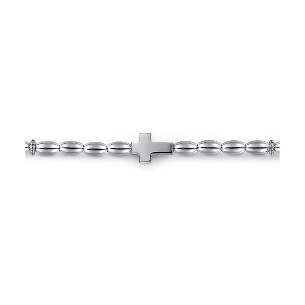 925 Sterling Silver Beaded Cross Bracelet Image 2 Confer’s Jewelers Bellefonte, PA