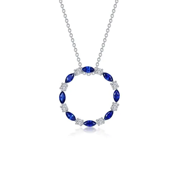 Lafonn Fancy Lab-Grown Sapphire Open Circle Necklace Confer’s Jewelers Bellefonte, PA