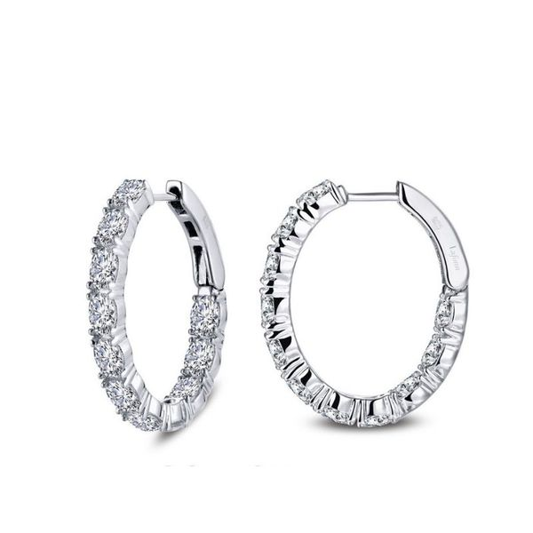 Lafonn 4.4 CTW Oval Hoop Earrings Confer’s Jewelers Bellefonte, PA