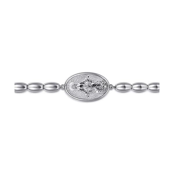 925 Sterling Silver Plain Oval Beads Saint Mens Bracelet Image 2 Confer’s Jewelers Bellefonte, PA