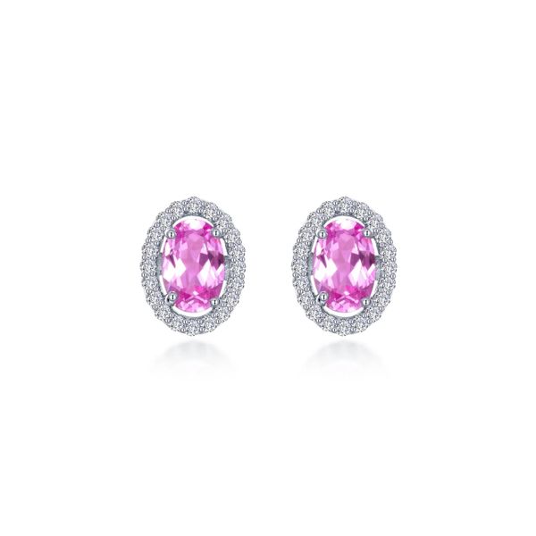 Lafonn Fancy Lab-Grown Sapphire Halo Stud Earrings Confer’s Jewelers Bellefonte, PA