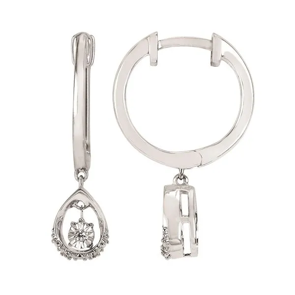 Sterling Silver Shimmering Diamond Huggie Hoops Confer’s Jewelers Bellefonte, PA