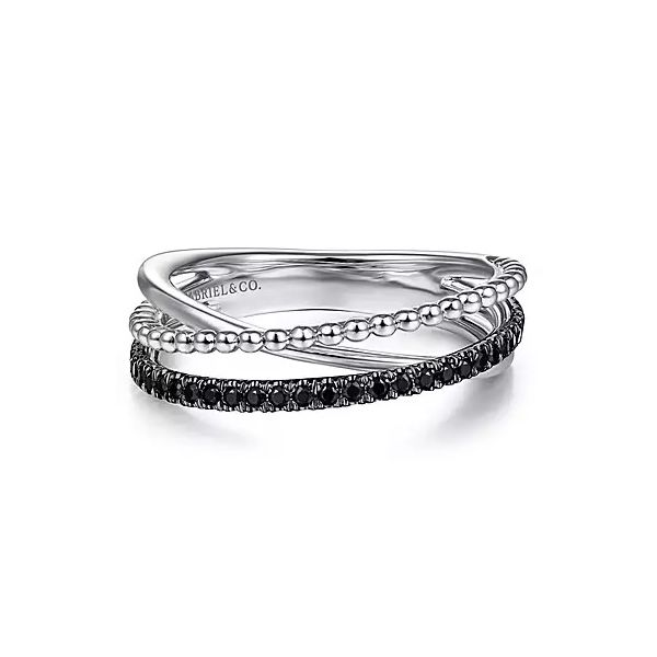 925 Sterling Silver Black Spinel Bujukan Criss Cross Ladies Ring Confer’s Jewelers Bellefonte, PA
