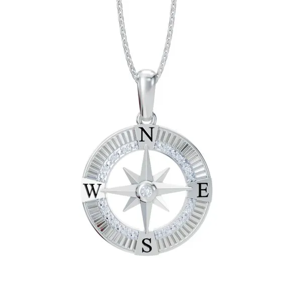 Sterling Silver Diamond Compass Necklace Confer’s Jewelers Bellefonte, PA