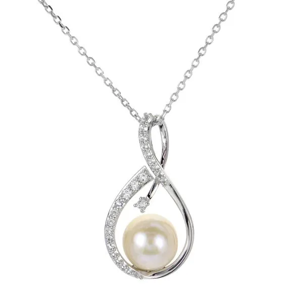 Sterling Silver And White Topaz Freshwater Pearl Pendant Confer’s Jewelers Bellefonte, PA