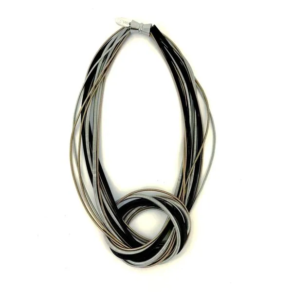 Rose/Black/Silver Knot Piano Wire Necklace with Magnetic Clasp Confer’s Jewelers Bellefonte, PA