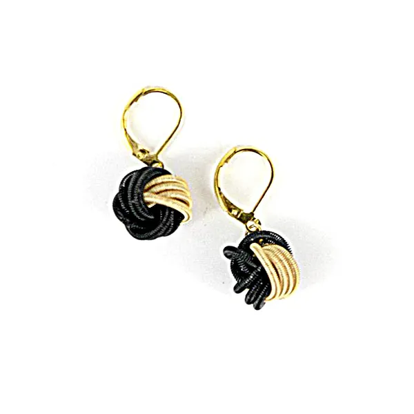 Black/ Gold Knot Piano Wire Dangle Earrings Confer’s Jewelers Bellefonte, PA
