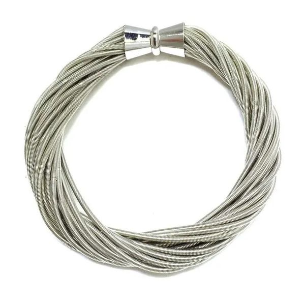 Silver Twist Piano Wire Bracelet with Magnetic Clasp Confer’s Jewelers Bellefonte, PA