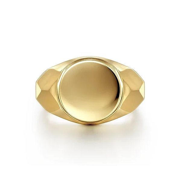 Wide 14K Yellow Gold Round Signet Ring Confer’s Jewelers Bellefonte, PA