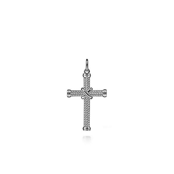 Sterling Sterling Silver Twisted Rope Cross Pendant with X Center Confer’s Jewelers Bellefonte, PA