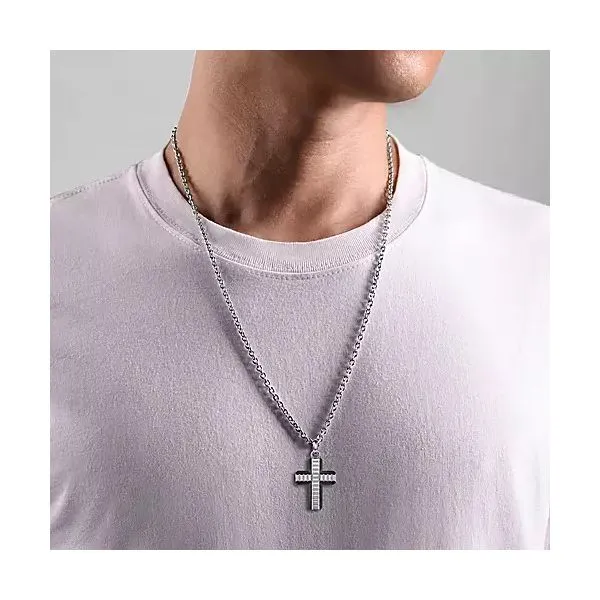 Sterling Silver Geometric Cross Pendant Image 2 Confer’s Jewelers Bellefonte, PA