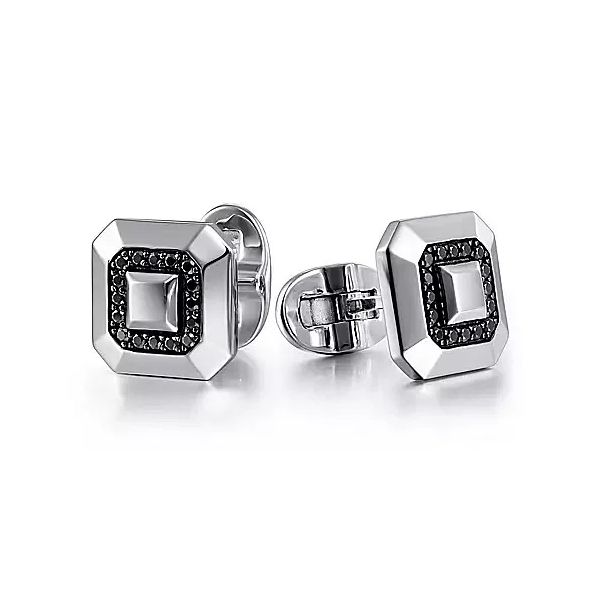 925 Sterling Silver Square Cufflinks with Black Spinel Confer’s Jewelers Bellefonte, PA
