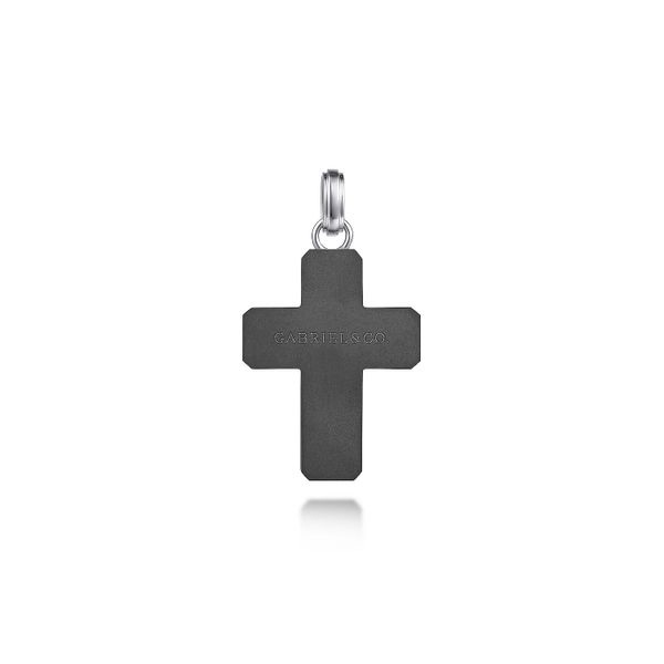 925 Sterling and Titanium Cross Mens Pendant Image 2 Confer’s Jewelers Bellefonte, PA